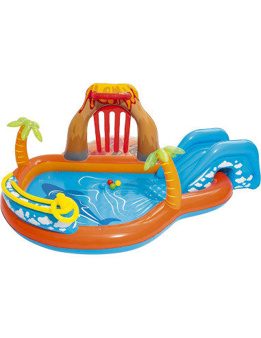 Bestway 53069 Lava Lagoon - Piscina Hinchable Infantil, 265x265x104 cm