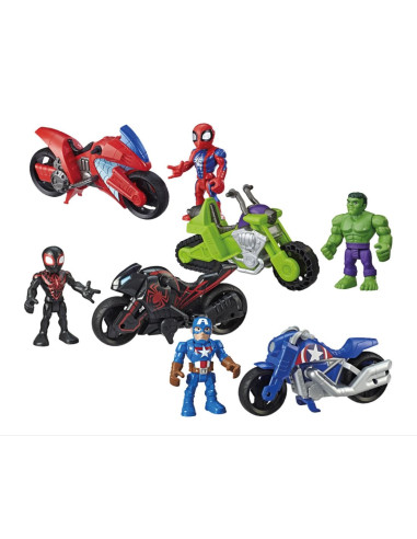 Super hero Aventuras Figura y Motocicleta Surtidos.