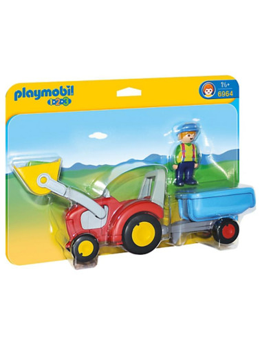 Playmobil 1.2.3 Tractor con Remolque - 6964