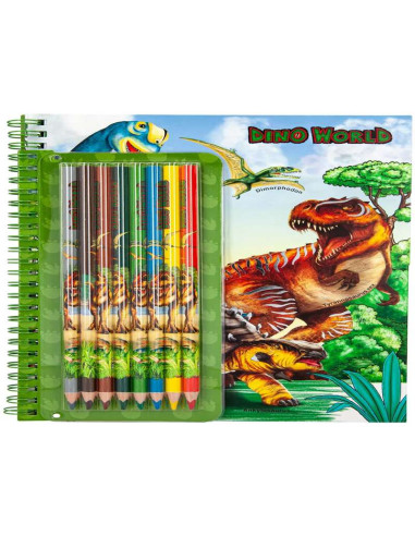 Dino World Libro para Colorear con Pegatinas, diseño de Dinosaurio