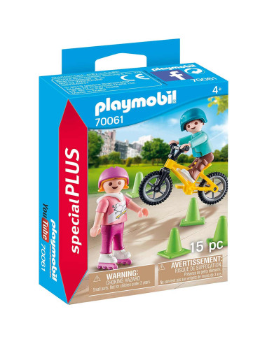 Playmobil Niños Con Bici Y Patines 70061