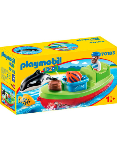 Playmobil 1.2.3 Pescador con Bote - 70183