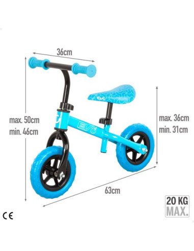 Evo - Bicicleta Sin Pedales Ajustable 2 Ruedas...