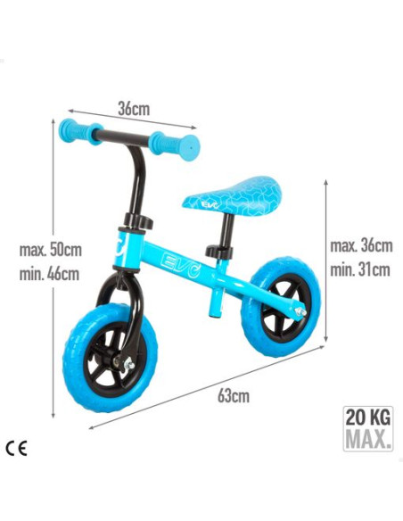 Evo - Bicicleta Sin Pedales Ajustable 2 Ruedas Máx. 20 Kg +2 Años