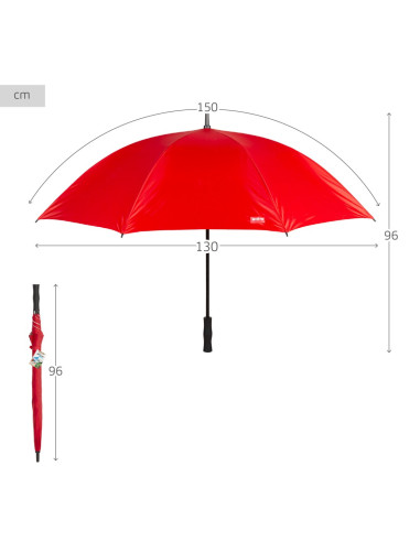 Sombrilla paraguas 8 varillas 150 cm rojo