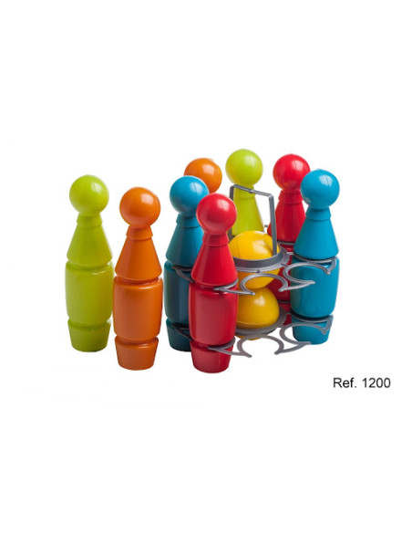 Bolera con 8 bolos de 24 cm + 2 bolas