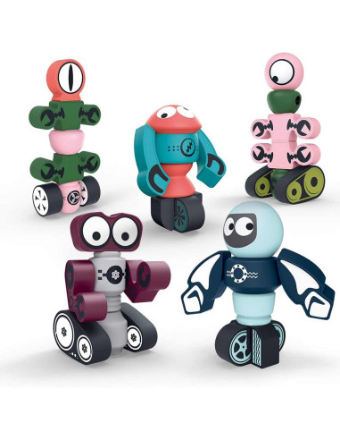 Robots magnéticos apilables Pack 5 