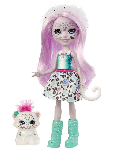 Enchantimals Muñeca Sybill Snow Leopard y Flake