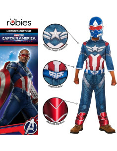 Disfraz oficial de Capitán América de Rubies para niño... 2