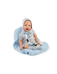 Muñeco Reborn Alexis con conjunto blanco y azul 42 cm 2