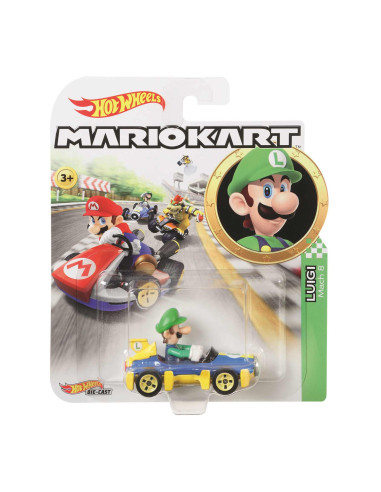 Hot Wheels Mario Kart Coche Luigi