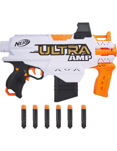 Nerf Lanzador motorizado Amp, Clip, 6, Compatible Solo con Dardos Ultra