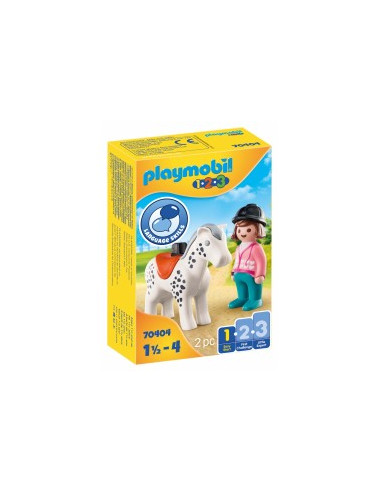 Playmobil 1.2.3 Jinete Con Caballo 70404