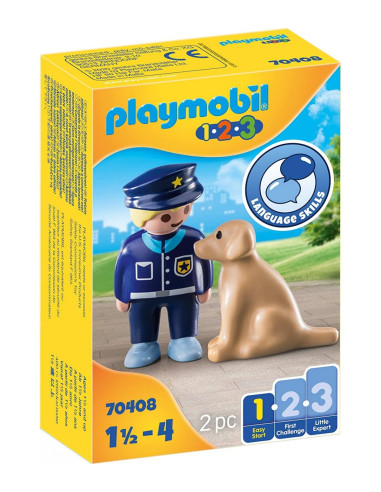 Playmobil 1.2.3 Policia Con Perro 70408 