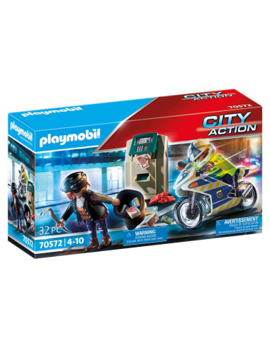 Playmobil Moto de policía: persecución del ladrón 70572