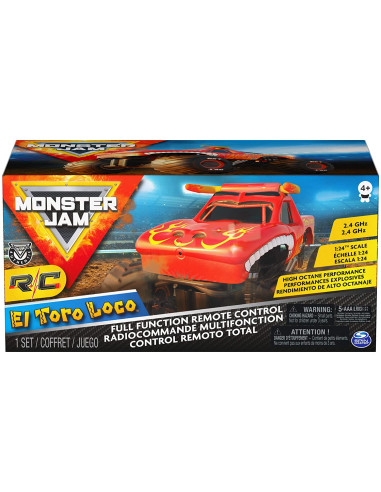 Controla todos los movimientos de este Monster Jam RC con el mando control remoto incluido y diviért