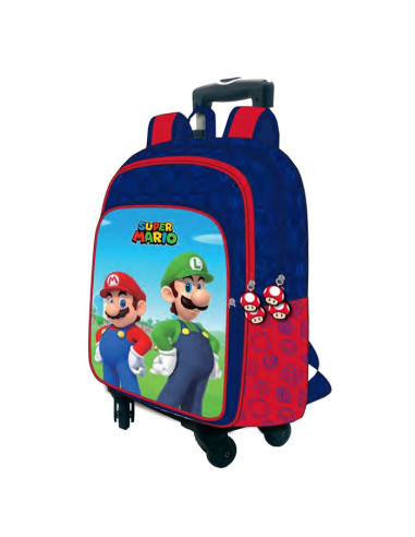 Mochila trolley ruedas giratorias super mario