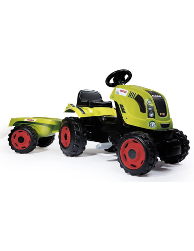 Tractor Claas Farmer XL a pedales con remolque 