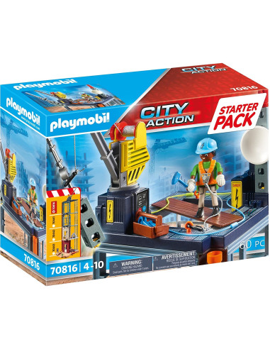 Playmobil - Starter Pack Construcción con grúa - 70816