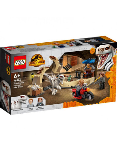 LEGO Jurassic World Persecución en Moto del Dinosaurio Atrocirraptor- 76945