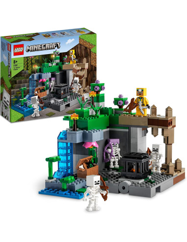 LEGO 21189 Minecraft La Mazmorra del Esqueleto, Set con Cuevas, Estalactitas, Ballesta 