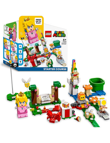 LEGO 71403 Super Mario Pack Inicial: Aventuras con Peach, Figura Interactiva de Princesa, Toad Amari