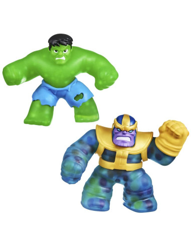 Heroes of Goo Jit Zu - Figura de Accion Marvel Heroes Pack 2 Thanos VS Hulk