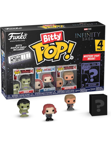 Funko Bitty Pop! Marvel - Hulk - Hulk, Black Widow, Hawkeye Y una Minifigura Misteriosa Sorpresa