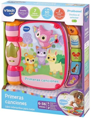 Primeras Canciones Rosa Libro Interactivo para bebés