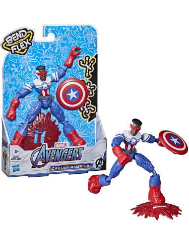 Figura Avengers Bend and Flex Capitan America Falco 15cm