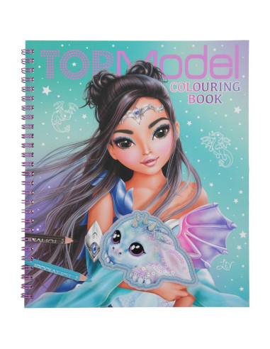 TOPModel libro de colorear con lentejuelas DRAGON LOVE