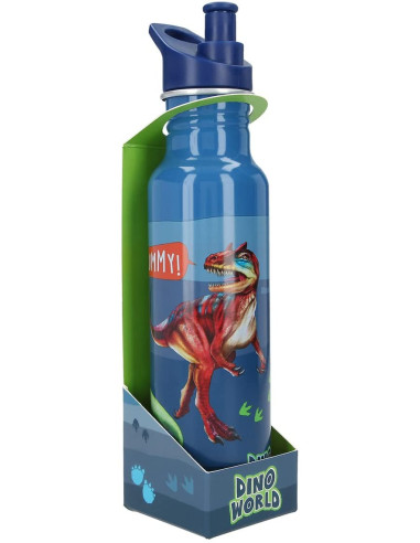 Dino World - Botella de aluminio Dinosaurios Azul