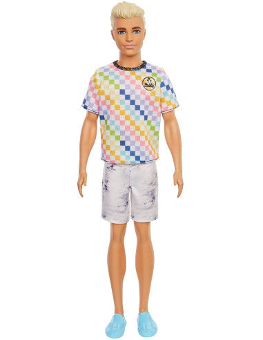 Barbie Ken Fashionista Rubio con Camiseta de Cuadros