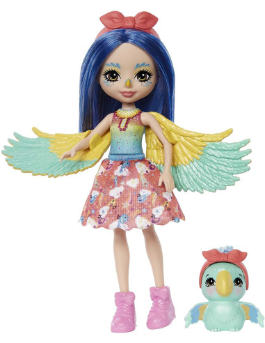 Enchantimals Prita y Flutter Muñeca con mascota loro