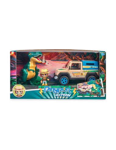 PinyPon Action Wild Pickup Con Dinosaurio y Muñeco Explorador