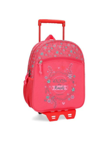 Movom Mochila 44 cm Con Carro rosa flores