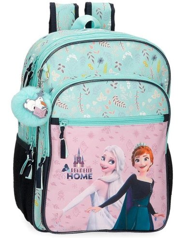 Disney de Frozen Mochila Escolar Doble Compartimento Adaptable a Carro Azul 40cm