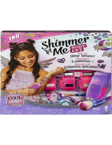 COOL MAKER - SHIMMER ME BODY ART - Kit de Tatuajes Temporales