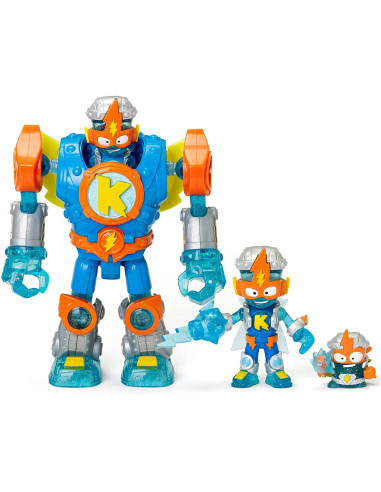 SUPERTHINGS Superbot Kazoom Power – Robot articulado con Accesorios de Combate, 1 Kazoom Kid y 1 Sup