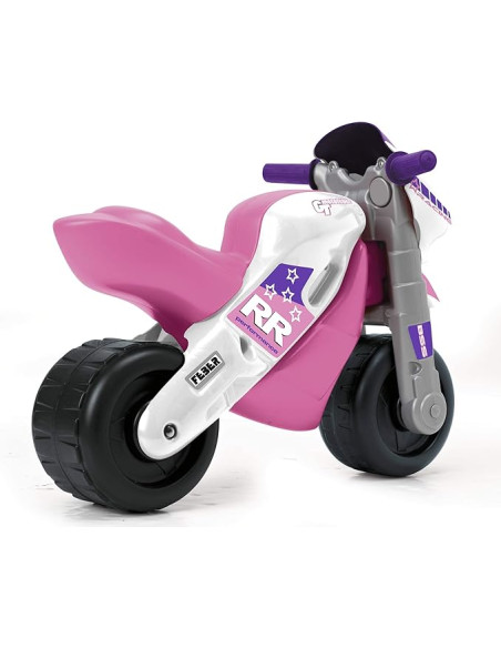 Motofeber 2 Racing Pink, correpasillo de color rosa con casco y ruedas anchas