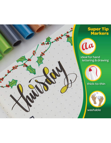 Crayola - Super Tips, Rotuladores Lavables de...