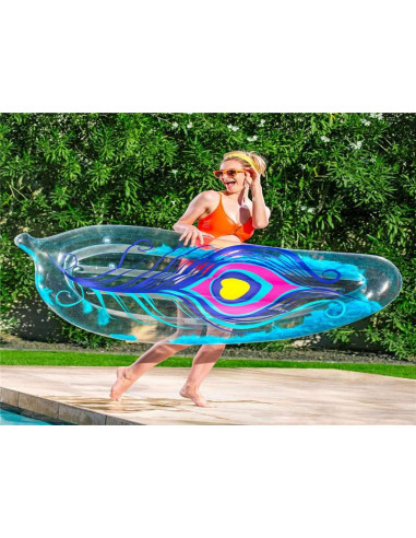 Colchoneta Hinchable Pluma Azul 189x79 cm