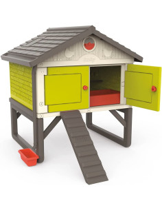 Smoby- Gallinero infantil elevado de vistosos colores,...
