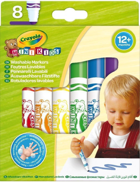 CRAYOLA Mini Kids - Set de 8 Rotuladores Lavables, Segura Punta Redondeada