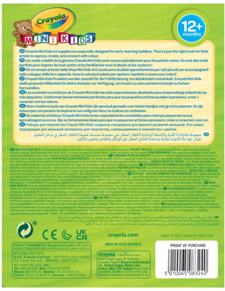 CRAYOLA Mini Kids - Set de 8 Rotuladores Lavables, Segura Punta Redondeada
