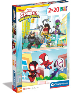 Puzzle Infantil 2 Puzzles de 20 Piezas Marvel Spidey,...