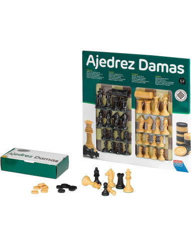 Tablero de Ajedrez y Damas con Accesorios 40cm