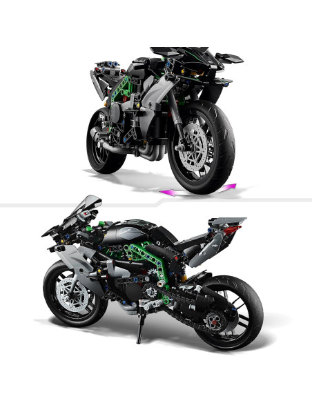 LEGO Technic Moto Kawasaki Ninja H2R Juguete de Construcción, Kit de Maqueta a Escala