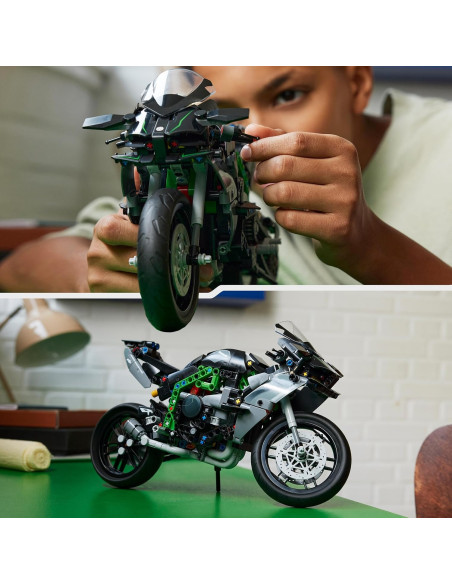 LEGO Technic Moto Kawasaki Ninja H2R Juguete de Construcción, Kit de Maqueta a Escala