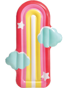 Colchoneta hinchable, 117x20x175 cm, Diseño arcoíris,...